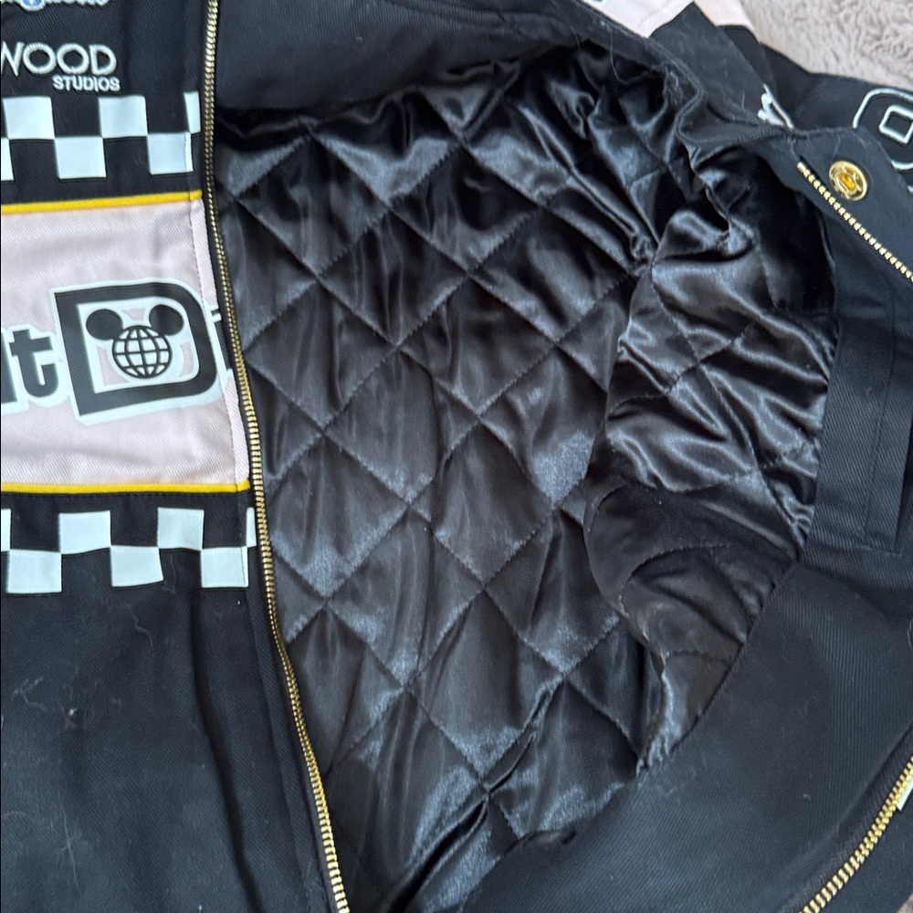Disney Black and Pink Checkered Jacket size xl - Picture 8 of 9
